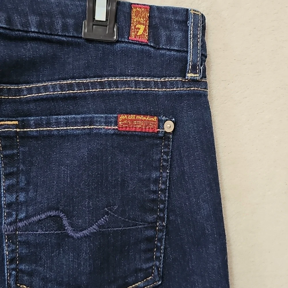 7 For All Mankind Mid-Rise Kimmie Cropped Denim Jeans Size 29 - Picture 7 of 7